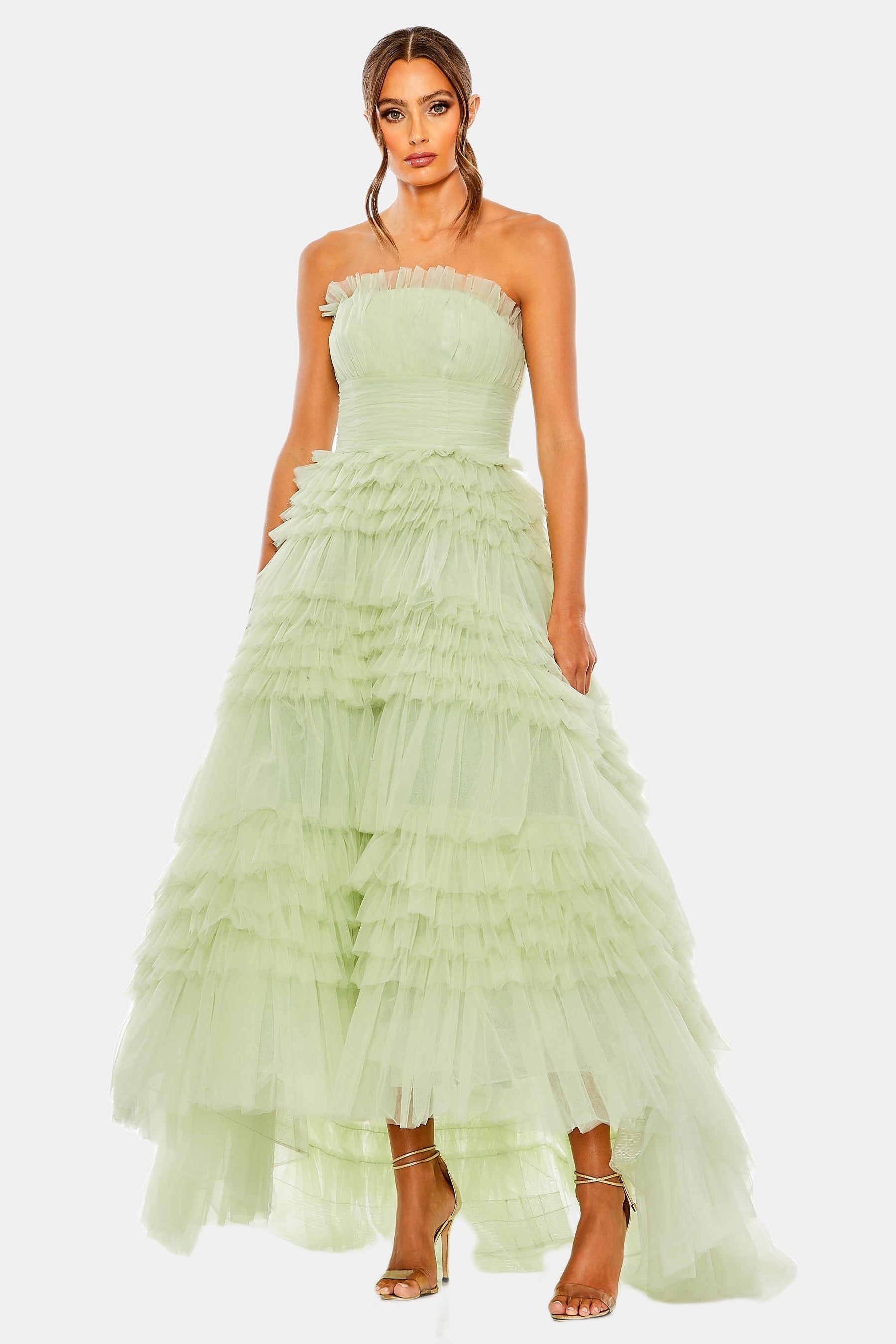 Strapless Tulle Ruffle Gown sold by Lord & Taylor product image thumbnail 4