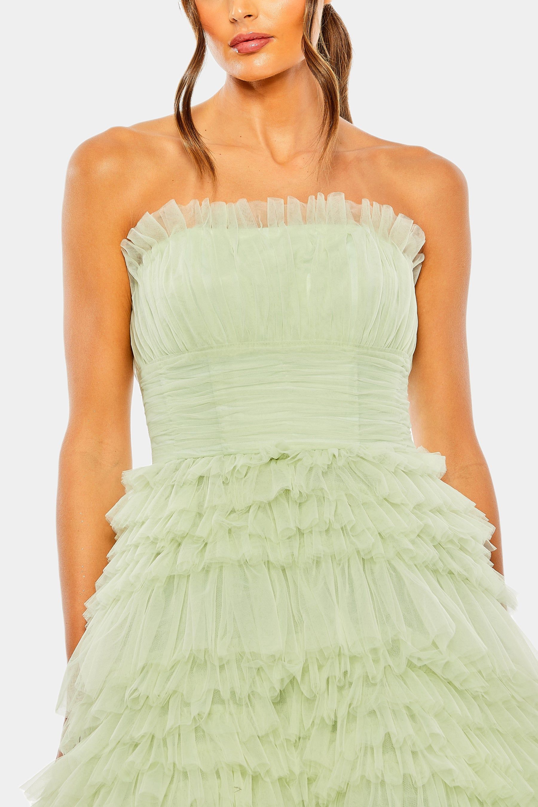 Strapless Tulle Ruffle Gown sold by Lord & Taylor product image thumbnail 2