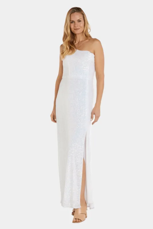 Long One Shoulder Sequin Dress sold by Lord & Taylor