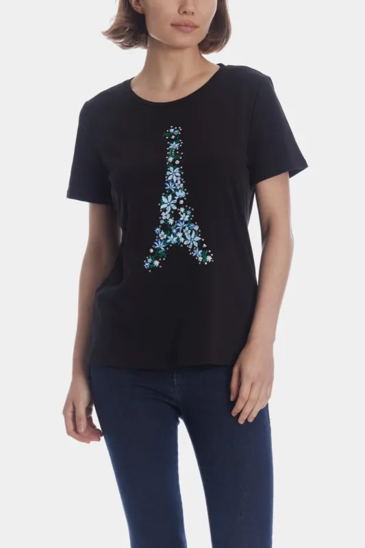 Floral Eiffel Graphic T-Shirt sold by Lord & Taylor