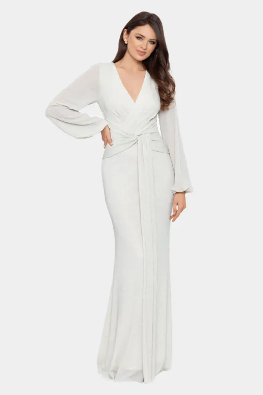 Long Sleeve Metallic Knot Dress made by Betsy & Adam