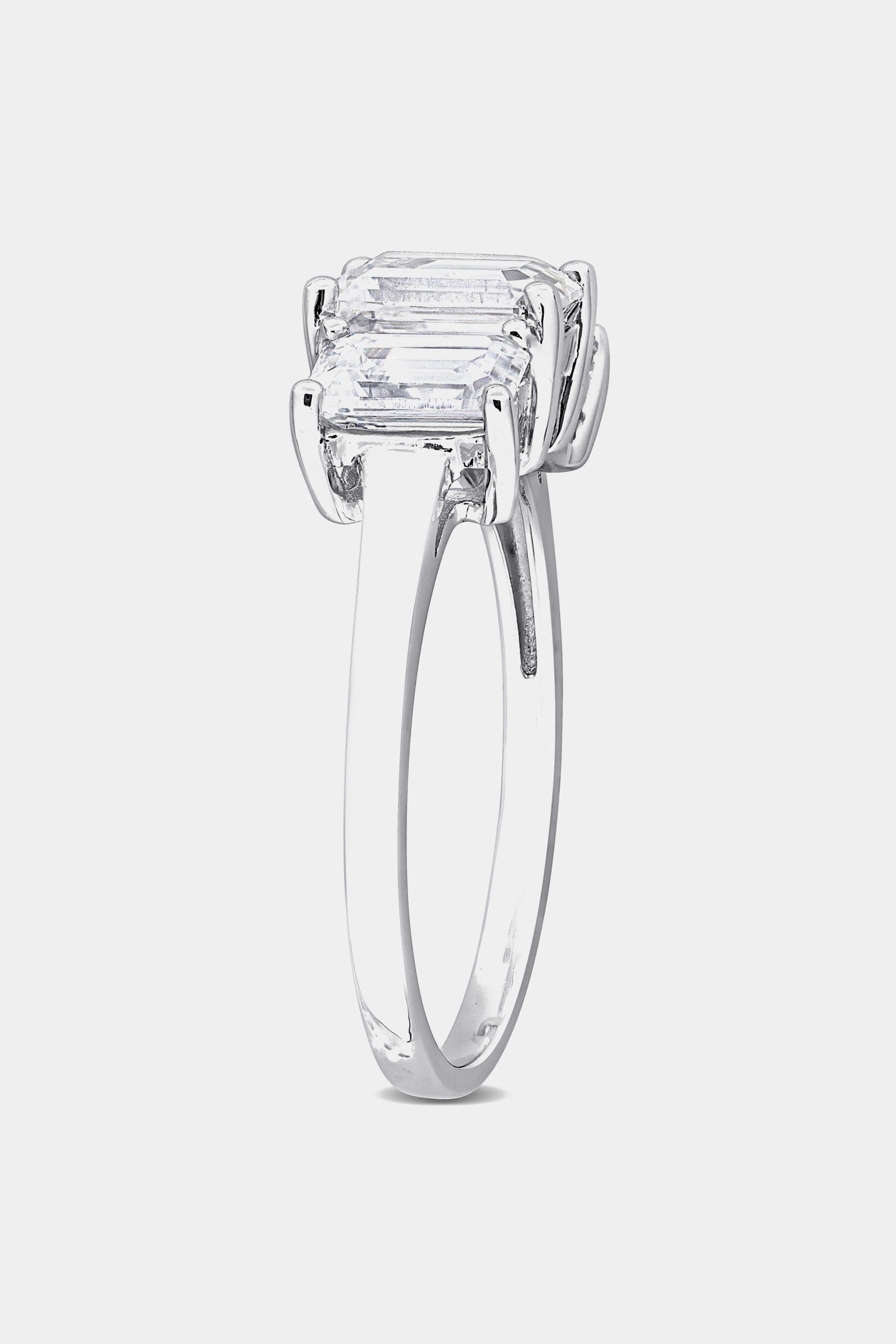 Emerald-Cut Moissanite Three-Stone Engagement Ring sold by Lord & Taylor product image thumbnail 2