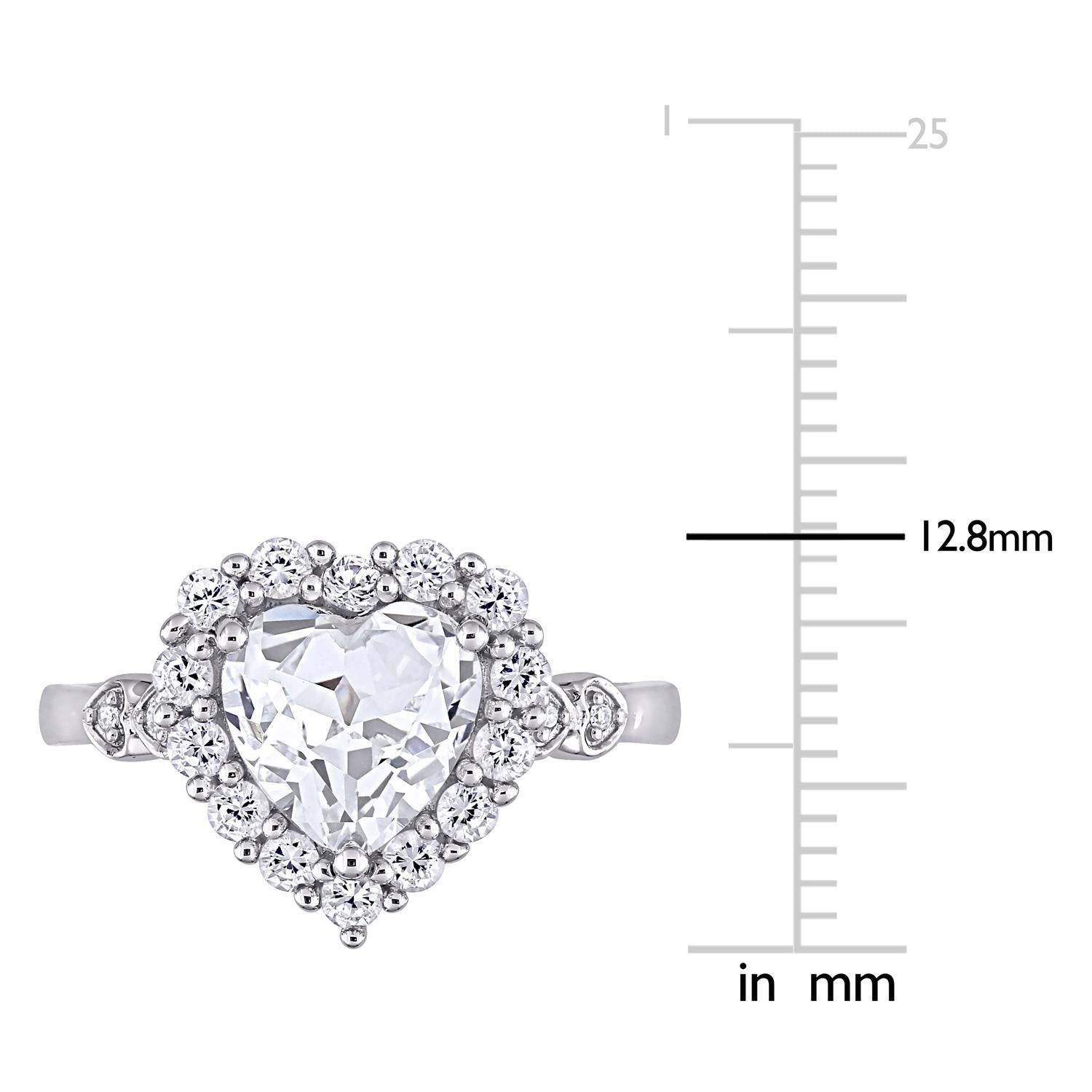 10k White Gold Created White Sapphire and Diamond Accent Ring sold by Lord & Taylor product image thumbnail 4
