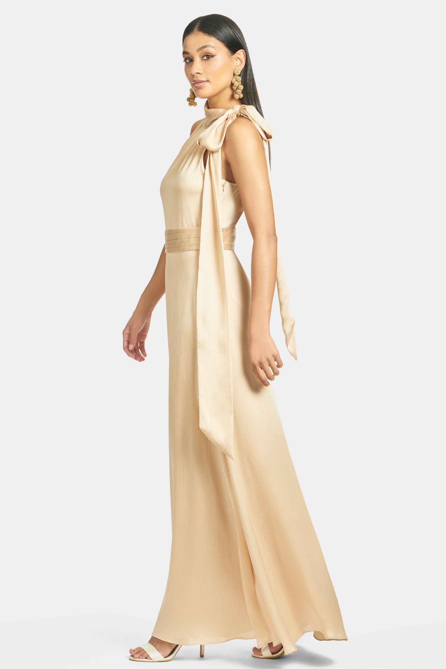 Kayla Self-tie Pleated Waist Gown sold by Lord & Taylor product image thumbnail 4