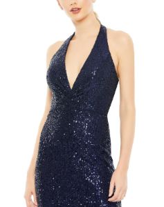 Sequined Halter Strapp Plunge Neck Gown sold by Lord & Taylor