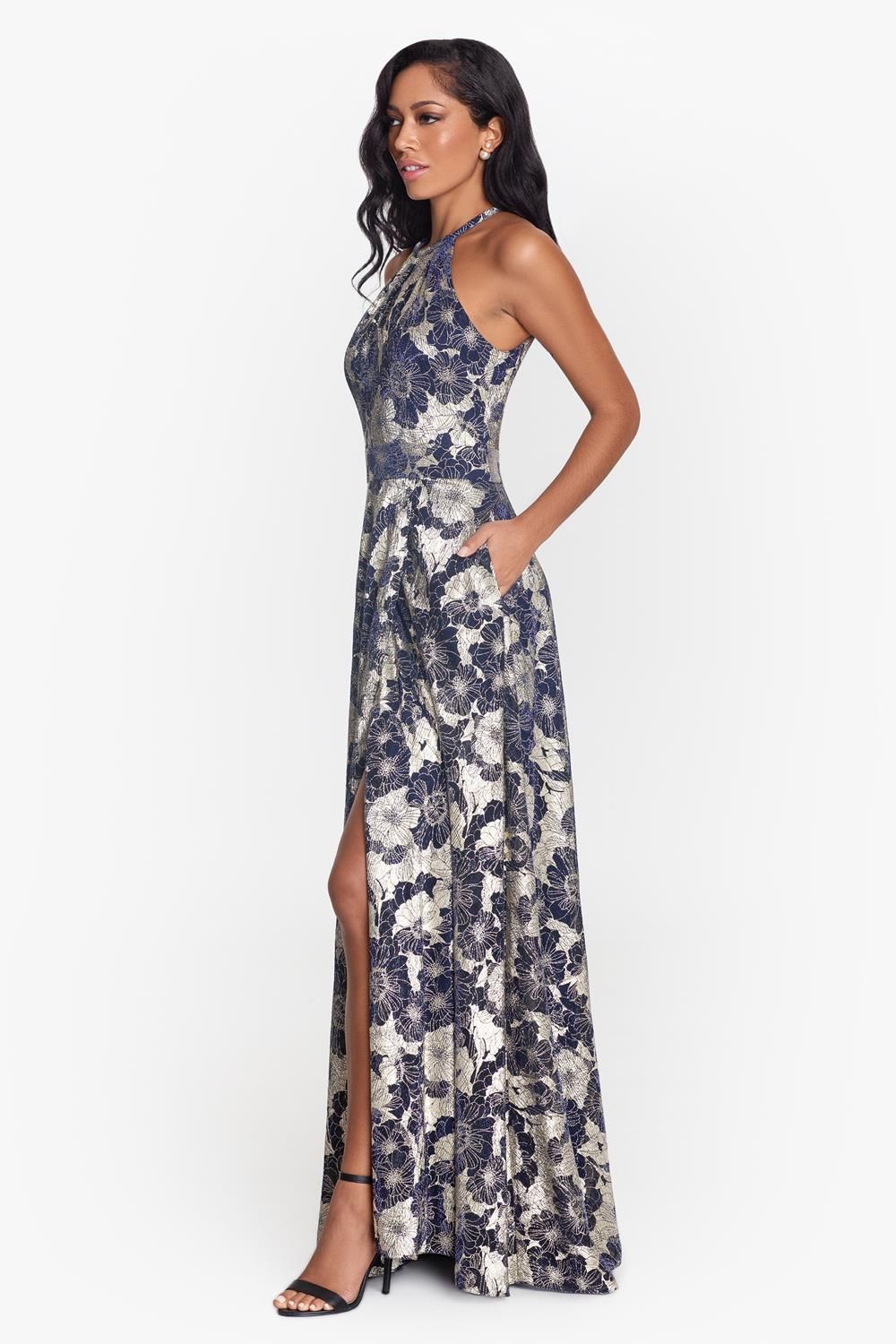 Long Halter Wrap Foil Print sold by Lord & Taylor product image thumbnail 2