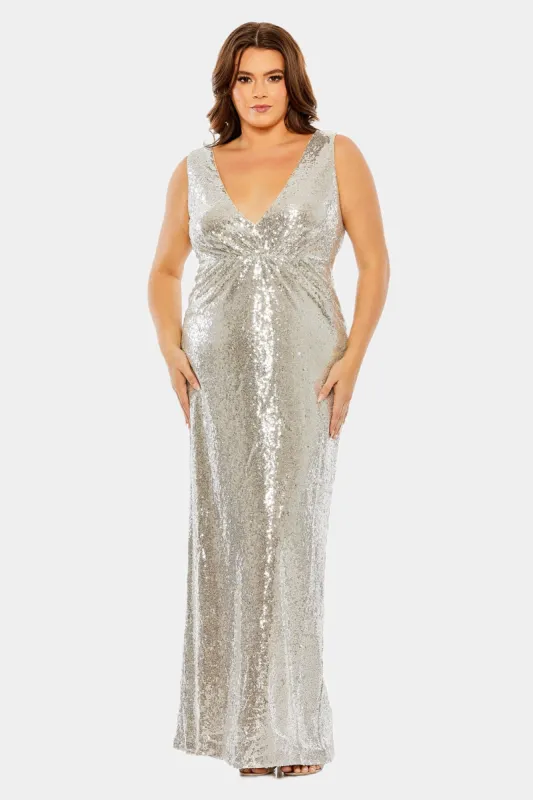 Sequin V-Neckline Back Cutout Gown sold by Lord & Taylor