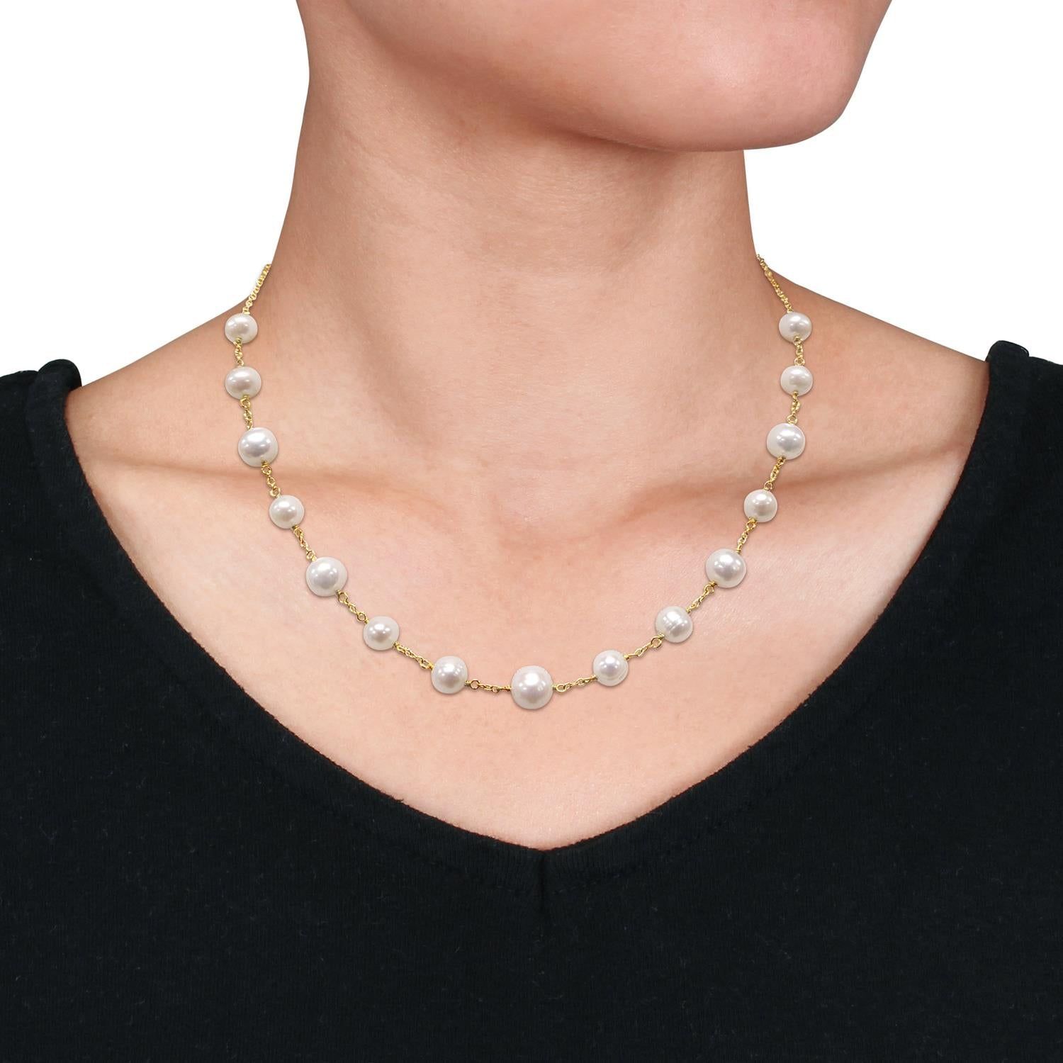 Cultured Freshwater Pearl Tin Cup Necklace sold by Lord & Taylor product image thumbnail 3
