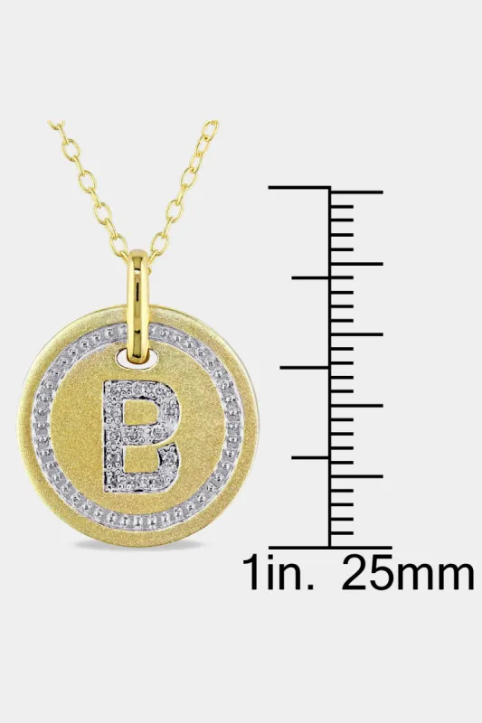 Initial B Diamond Accent Circle Necklace sold by Lord & Taylor