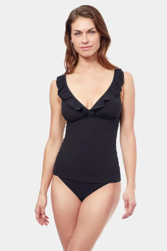 Tutti Frutti D-Cup V-Neck Frill Tankini sold by Lord & Taylor