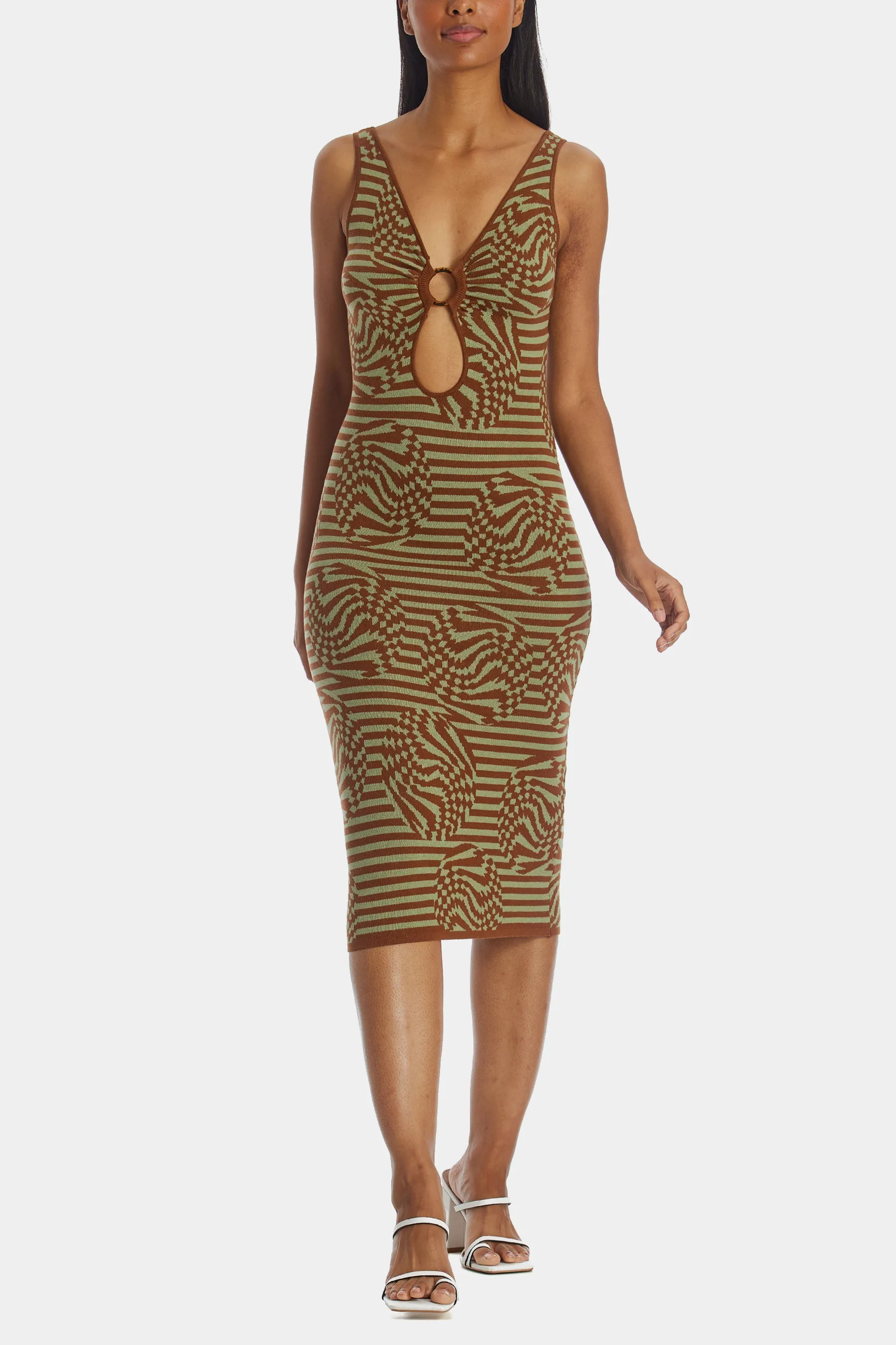 Celeste Optical Stripe Knit Midi Dress sold by Lord & Taylor
