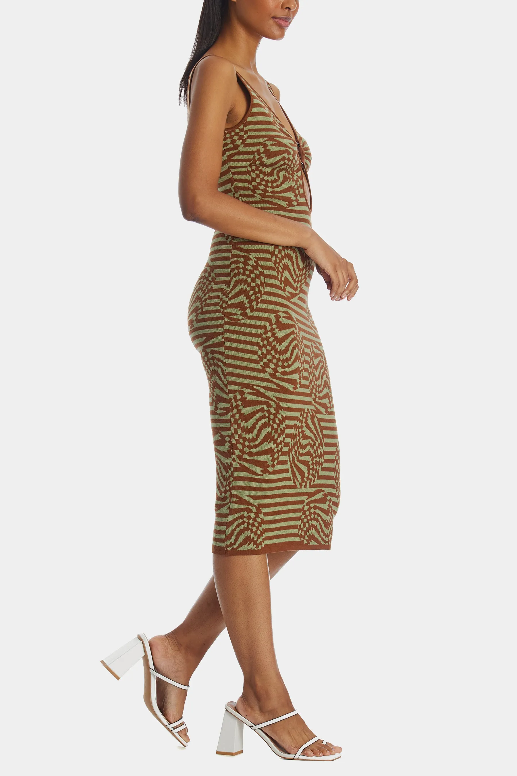 Celeste Optical Stripe Knit Midi Dress sold by Lord & Taylor product image thumbnail 5