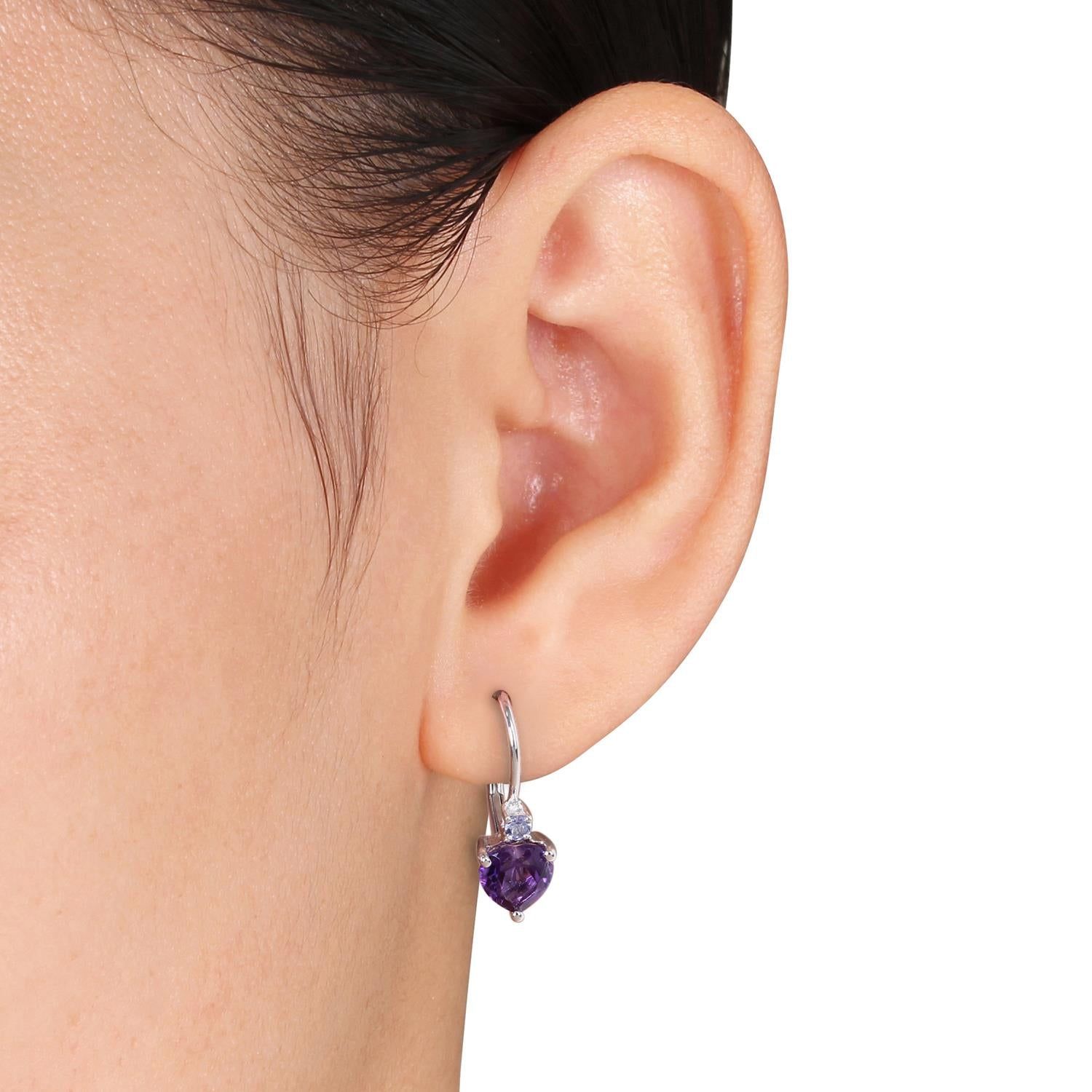 Amethyst and Tanzanite Heart Earrings sold by Lord & Taylor product image thumbnail 3