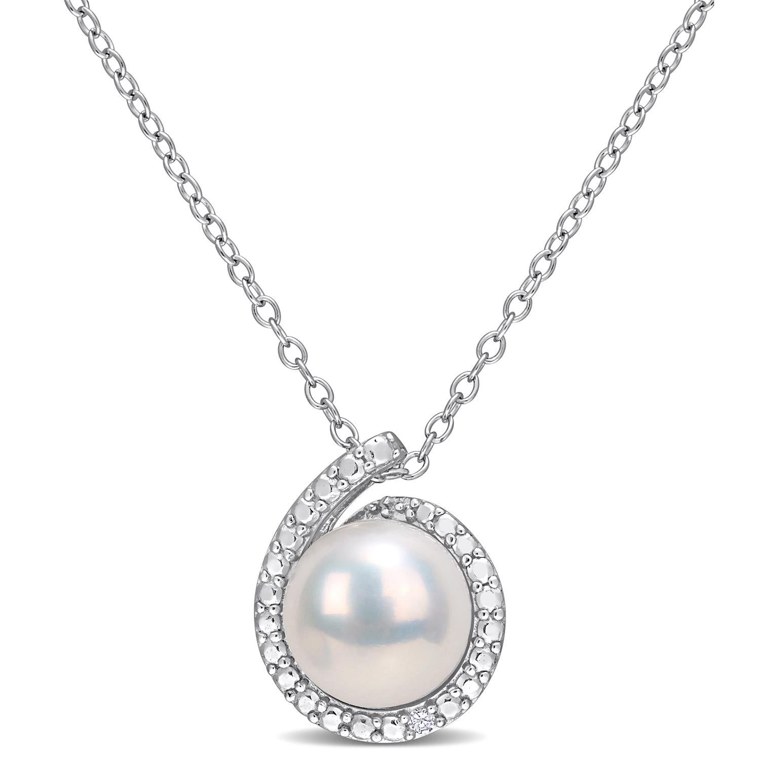 Freshwater Cultured Pearl and Diamond Necklace sold by Lord & Taylor