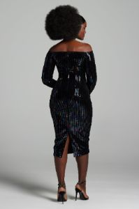 Off Shoulder Long Sleeve Sequins Dress sold by Lord & Taylor