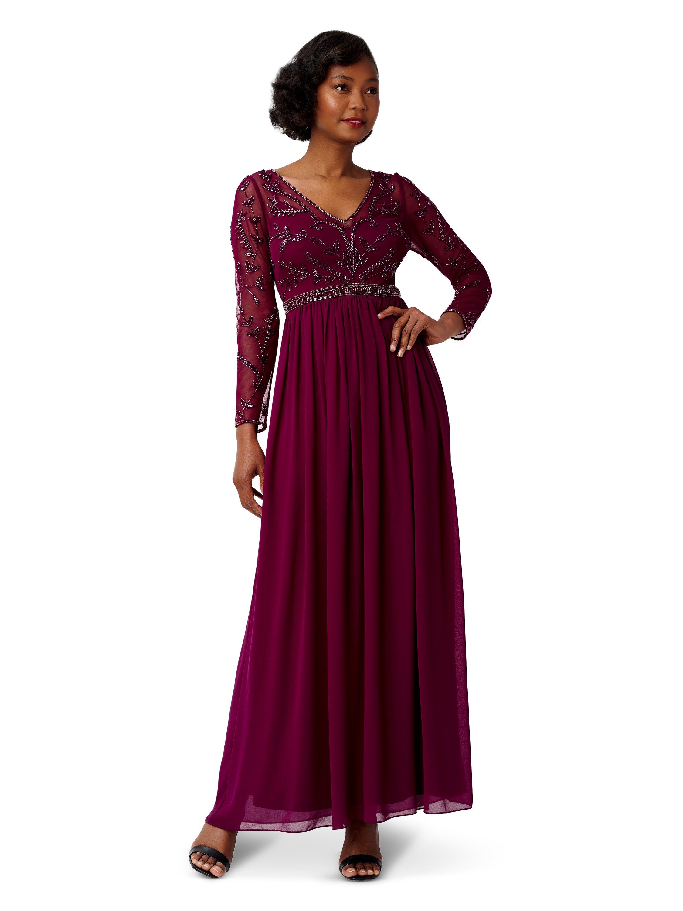 Beaded Chiffon Gown sold by Lord & Taylor product image thumbnail 5