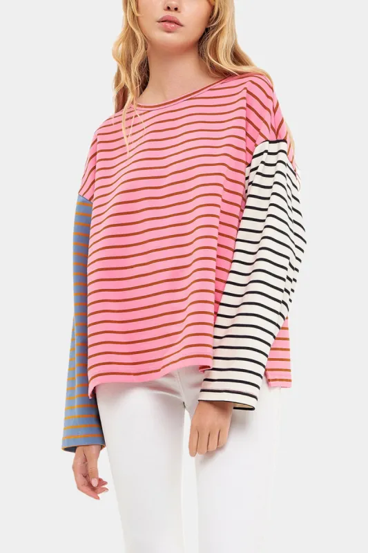 Striped Color Block Long Sleeve Tee sold by Lord & Taylor