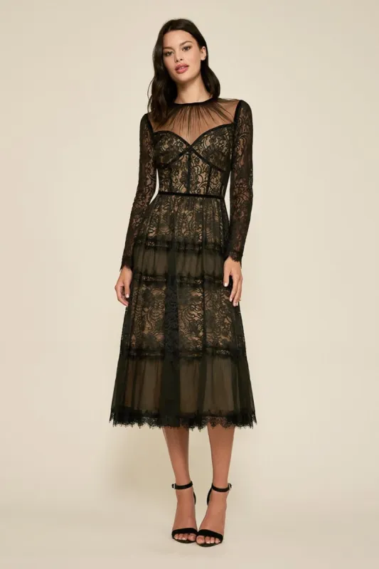 Lace Illusion Midi Dress sold by Lord & Taylor