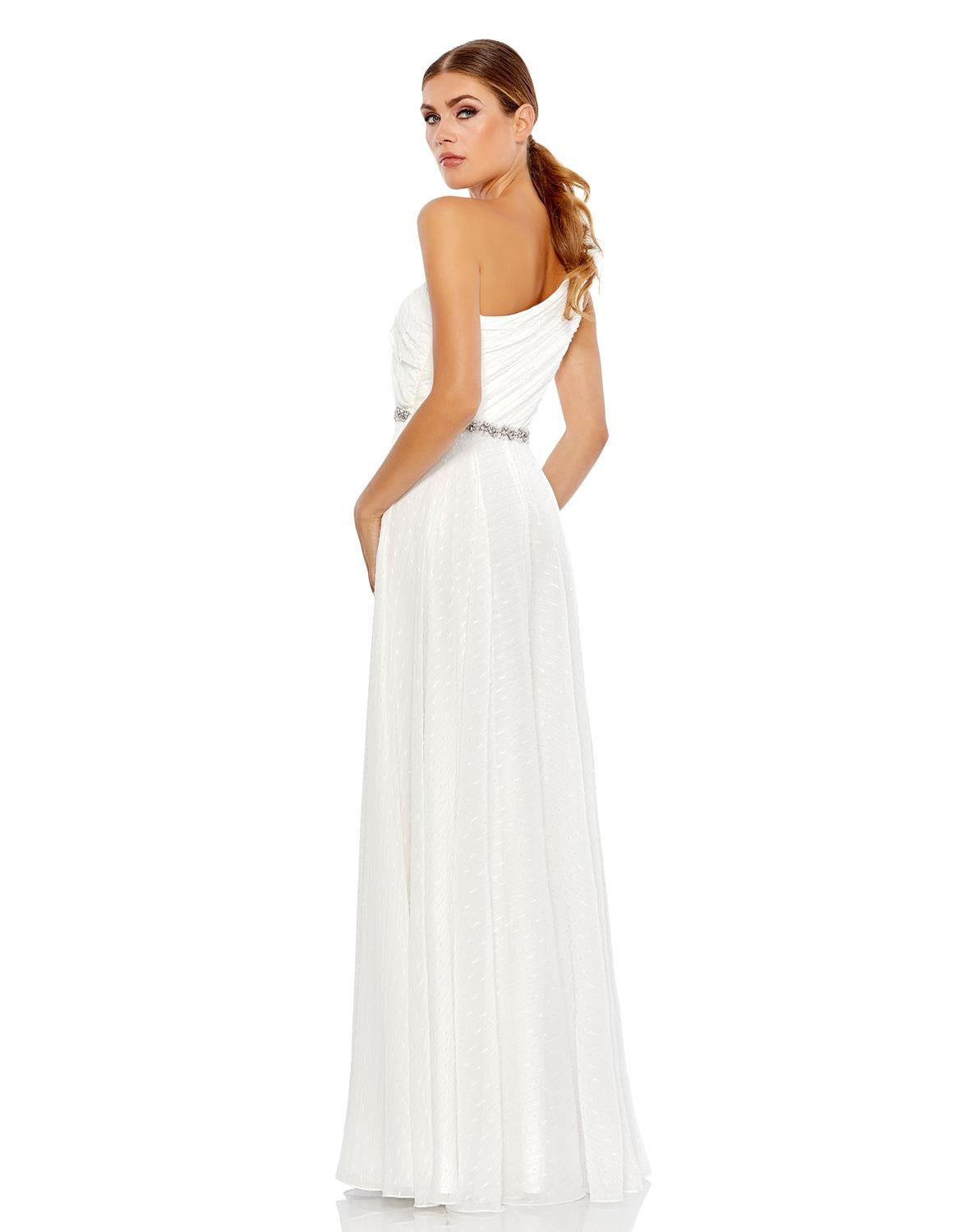Ruffled One Shoulder A Line Gown sold by Lord & Taylor product image thumbnail 2
