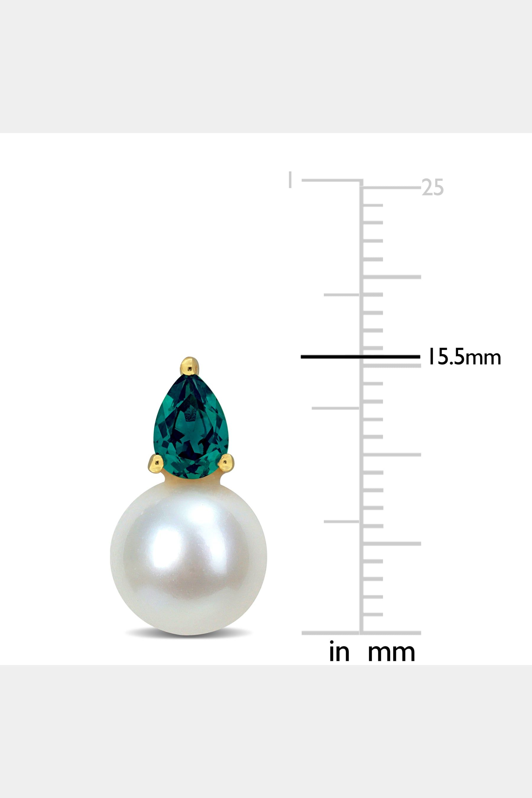 Freshwater Cultured Pearl And Created Alexandrite Drop Earrings sold by Lord & Taylor product image thumbnail 4