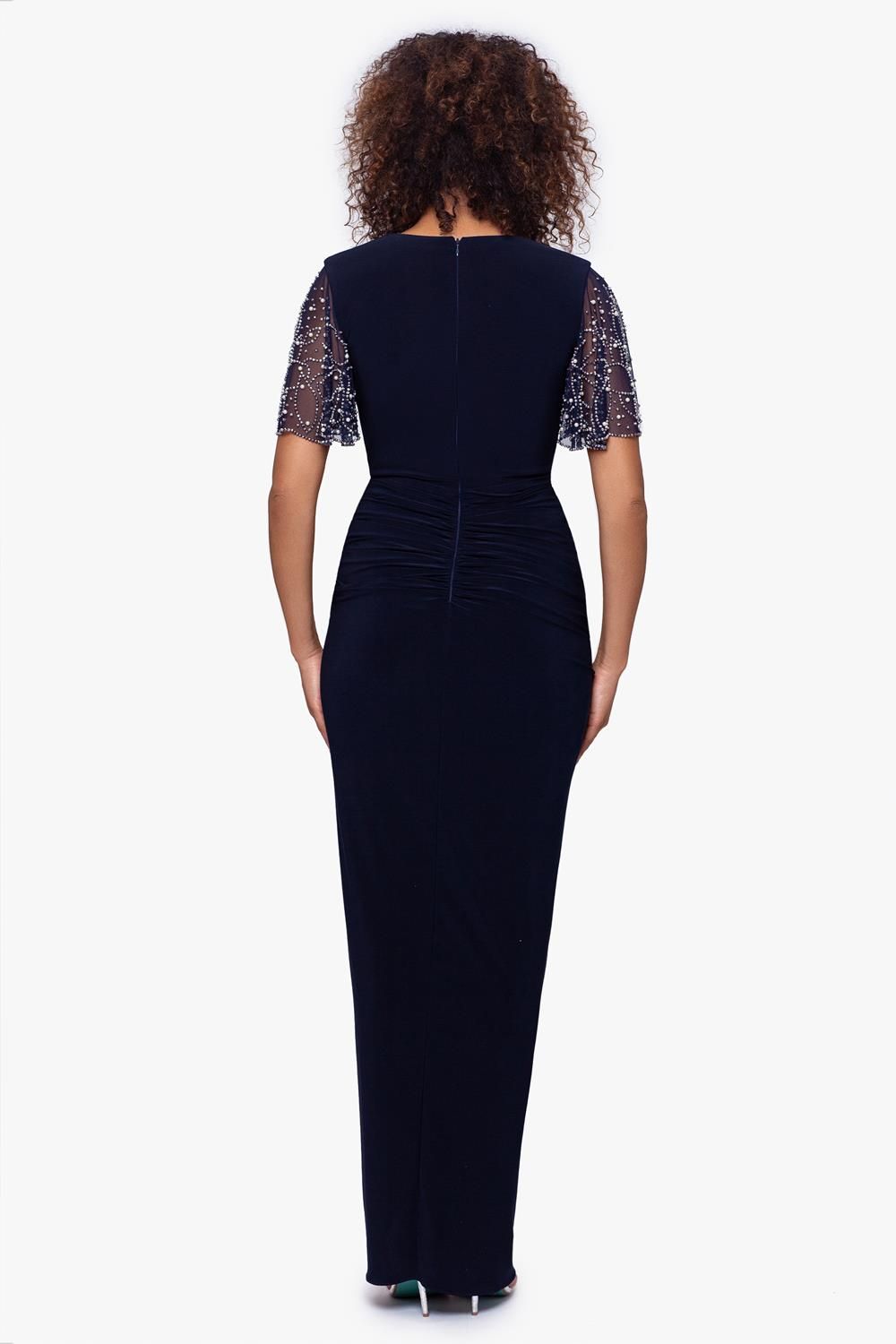 Beaded Sleeve Long V-Neck Gown sold by Lord & Taylor product image thumbnail 2