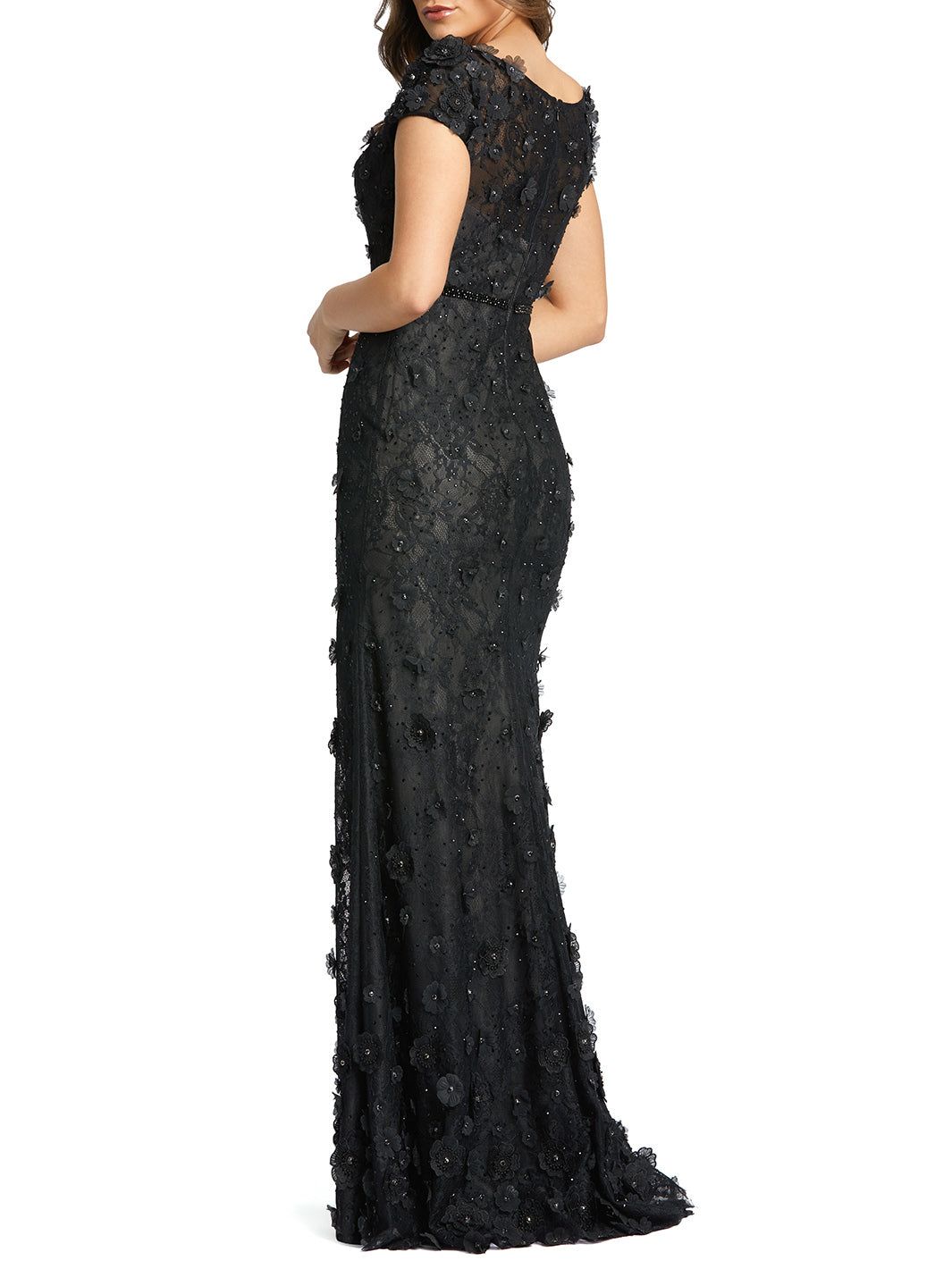Lace & Floral Applique Trumpet Gown sold by Lord & Taylor product image thumbnail 2