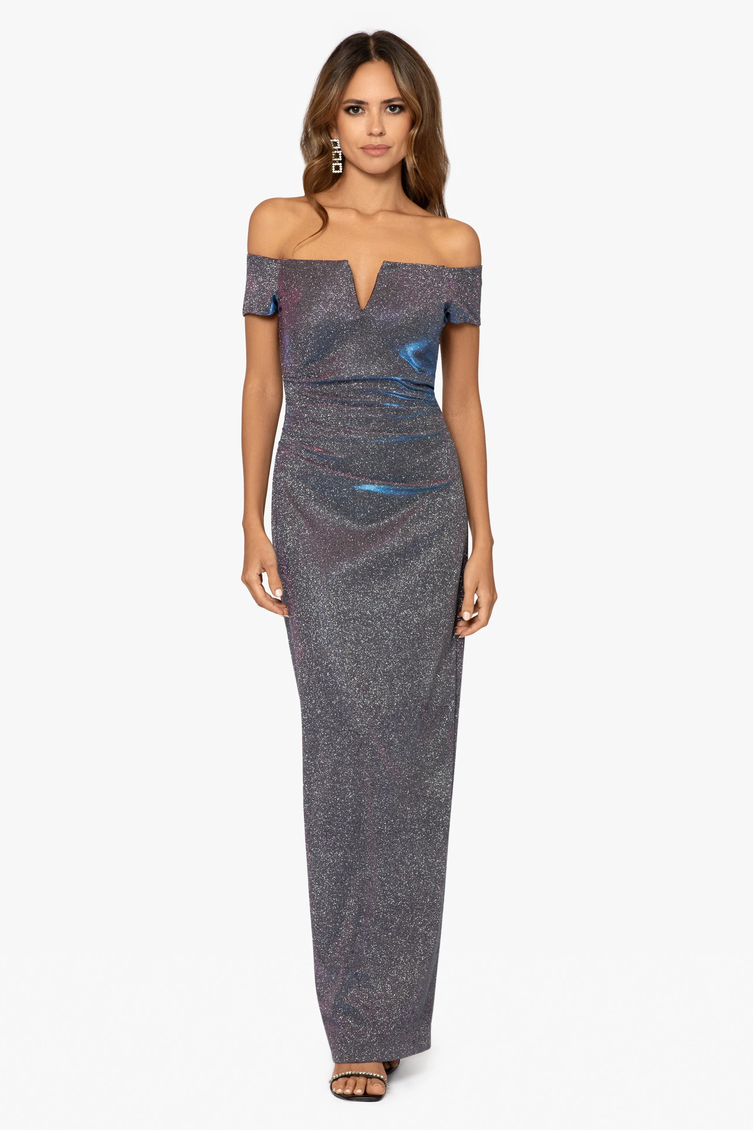 Off The Shoulder V-Front Glitter sold by Lord & Taylor product image thumbnail 5