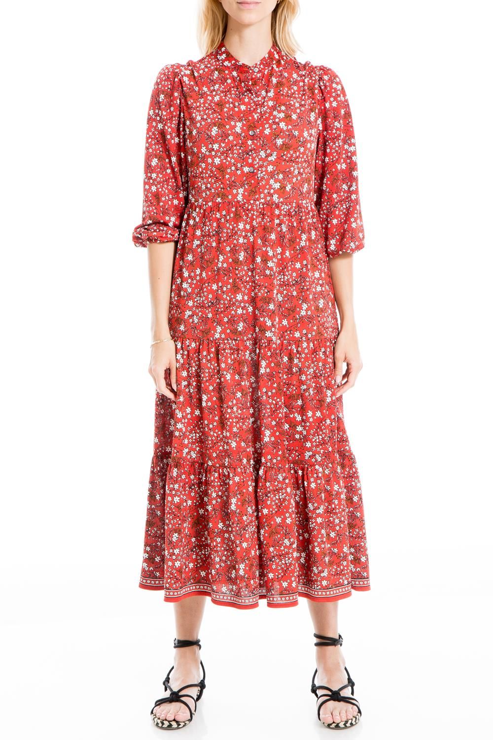 Jersey Elbow Cuffed Sleeve Button Placket Midi Dress sold by Lord & Taylor product image thumbnail 7