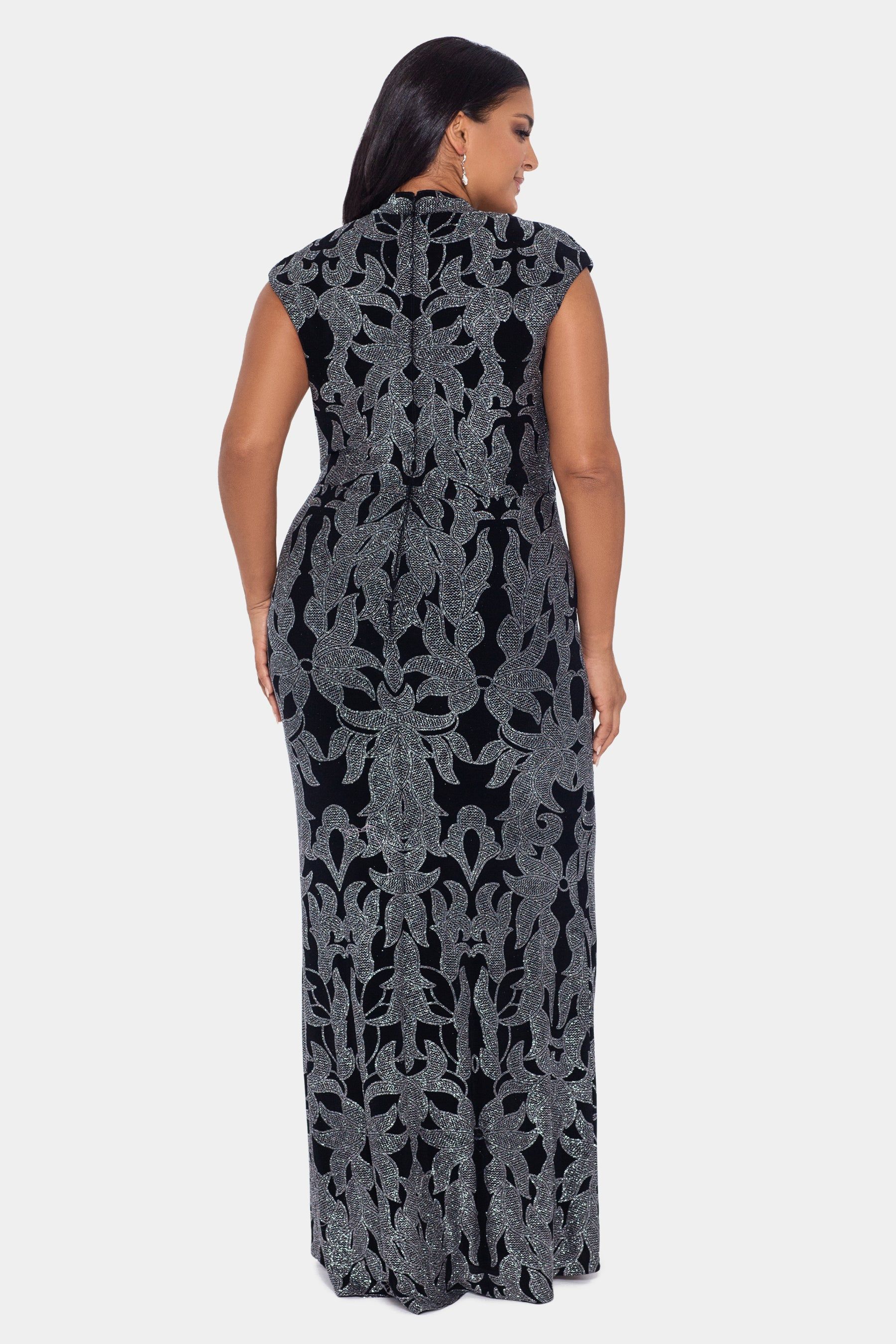 Long Glitter V-Neck Cap Sleeve Dress sold by Lord & Taylor product image thumbnail 4