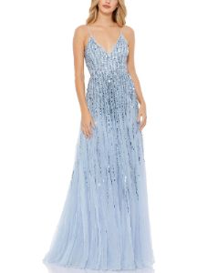 V Neck Sequin Sheath Gown sold by Lord & Taylor