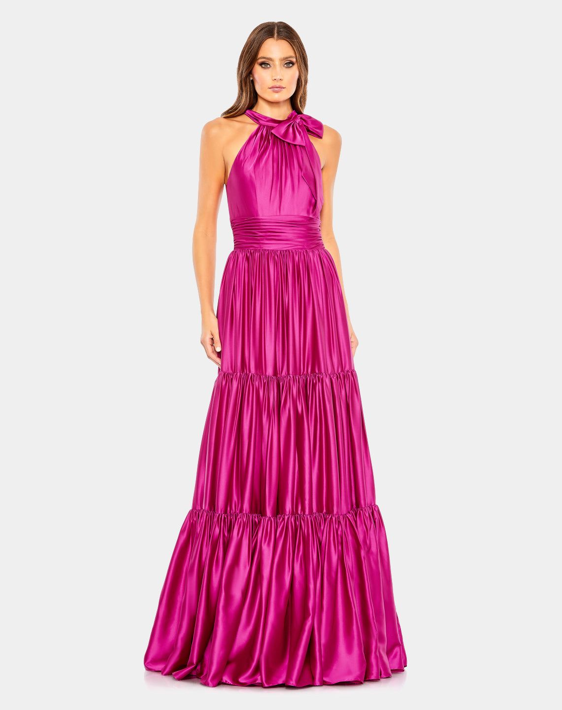 Ruffle Tiered Halter Neck Gown sold by Lord & Taylor