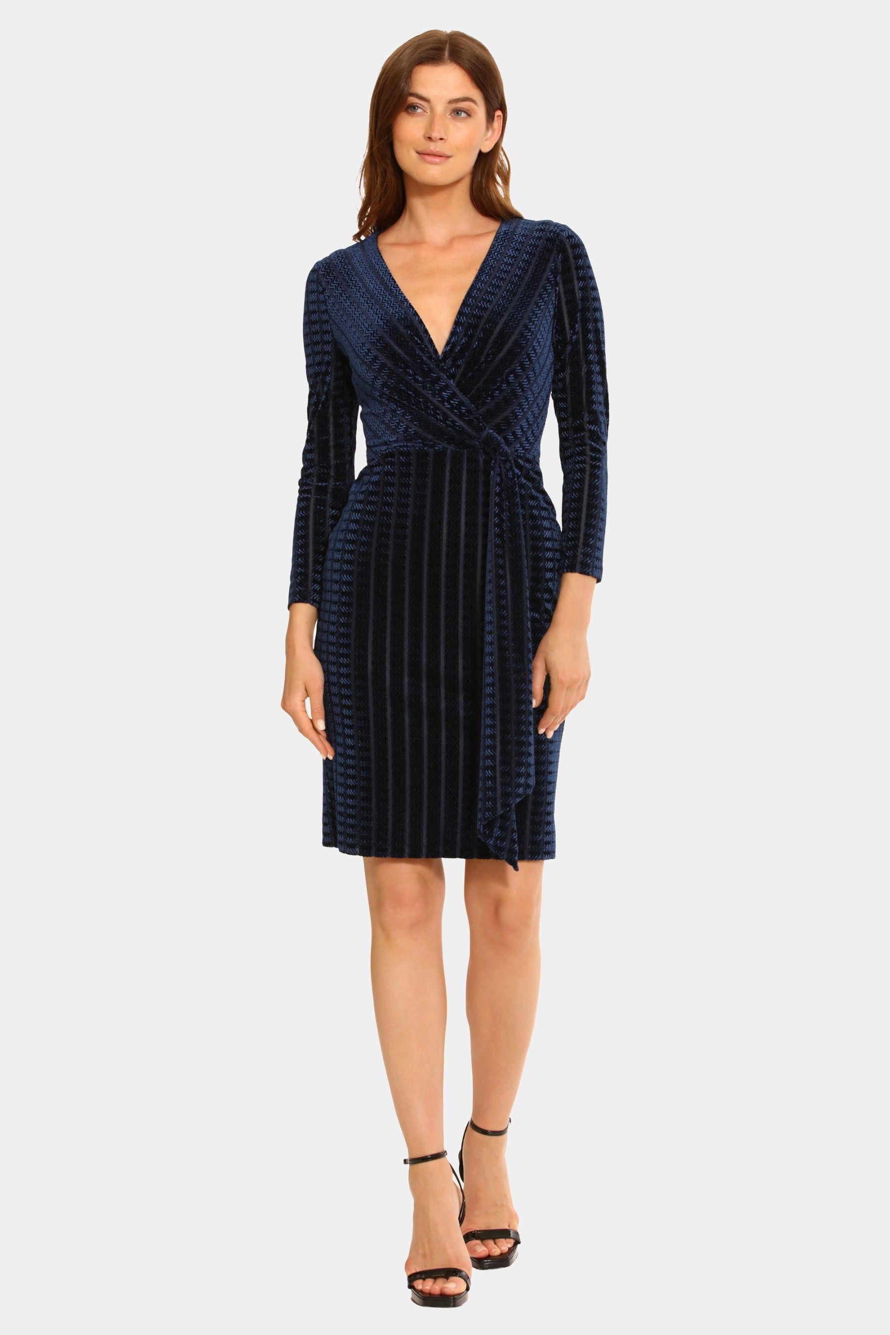 Long Sleeve V-Neck Faux Wrap Dress sold by Lord & Taylor product image thumbnail 4