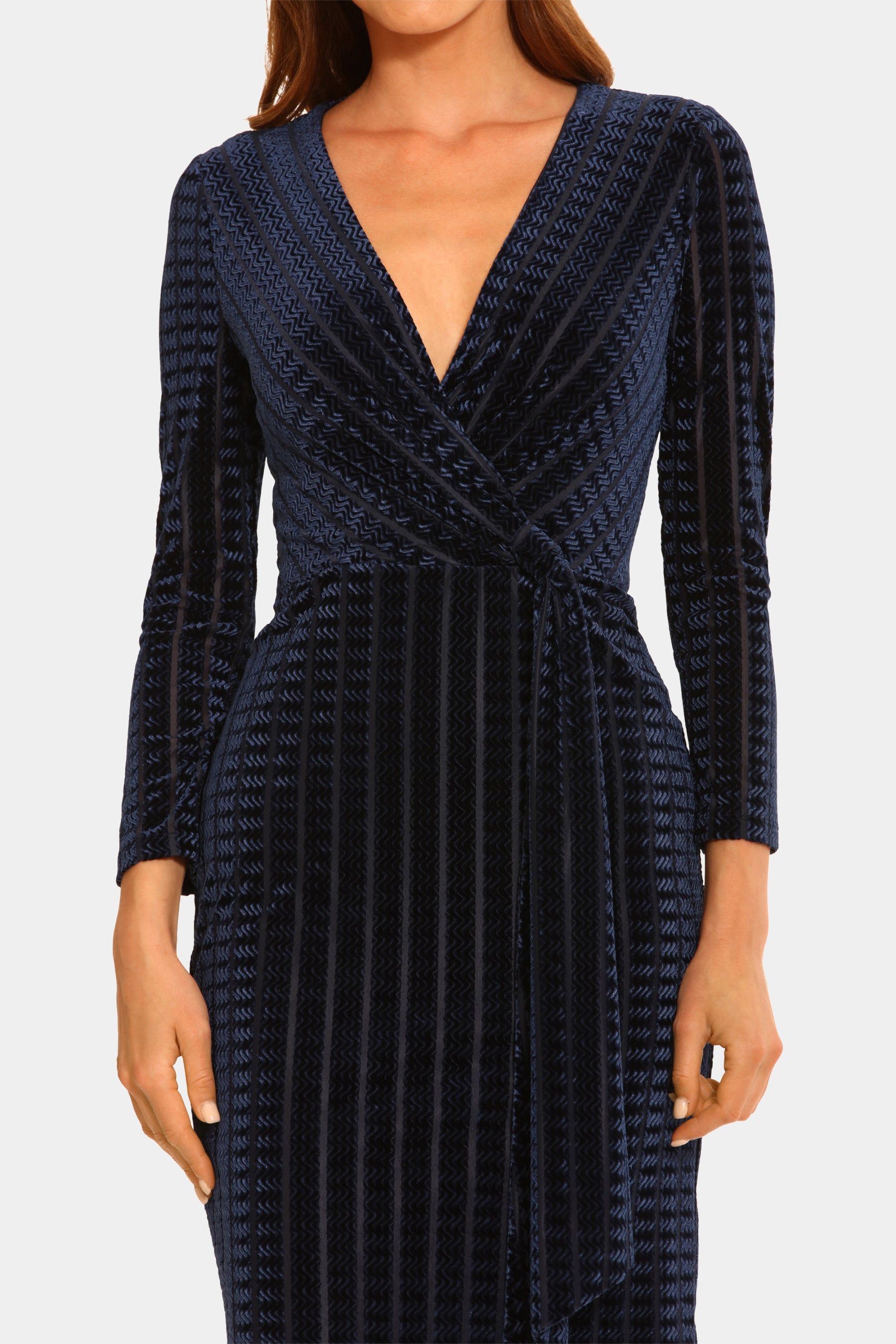 Long Sleeve V-Neck Faux Wrap Dress sold by Lord & Taylor product image thumbnail 5
