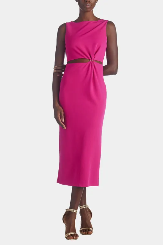 Gold Ring Detail Sleeveless Midi Dress sold by Lord & Taylor