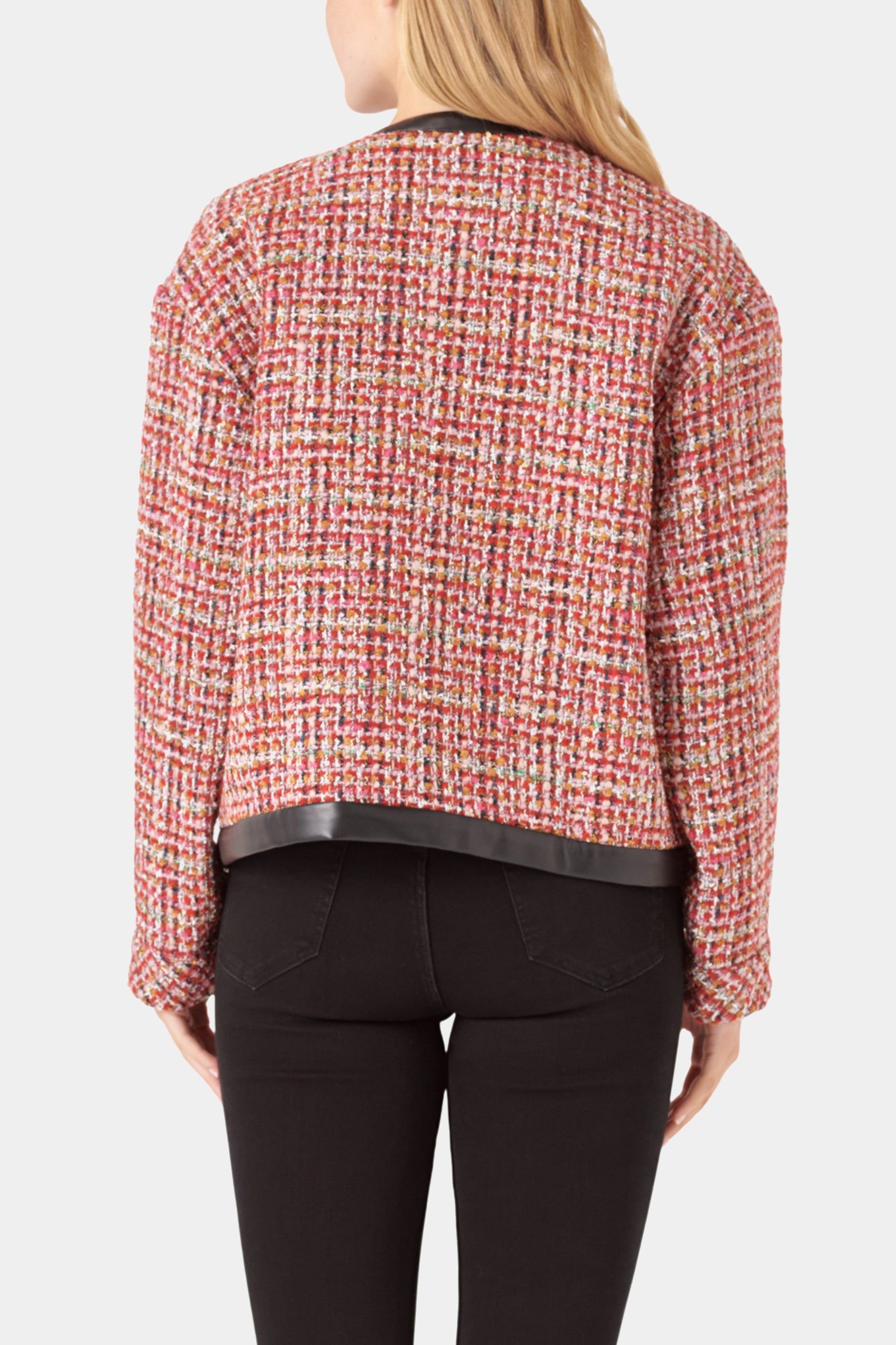 Faux Leather Trim Tweed Jacket sold by Lord & Taylor product image thumbnail 4