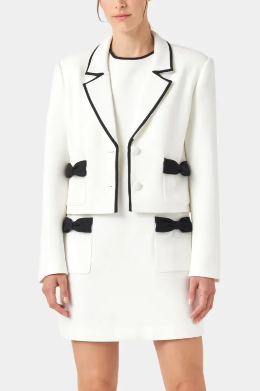 Bow Contrast Tweed Blazer sold by Lord & Taylor