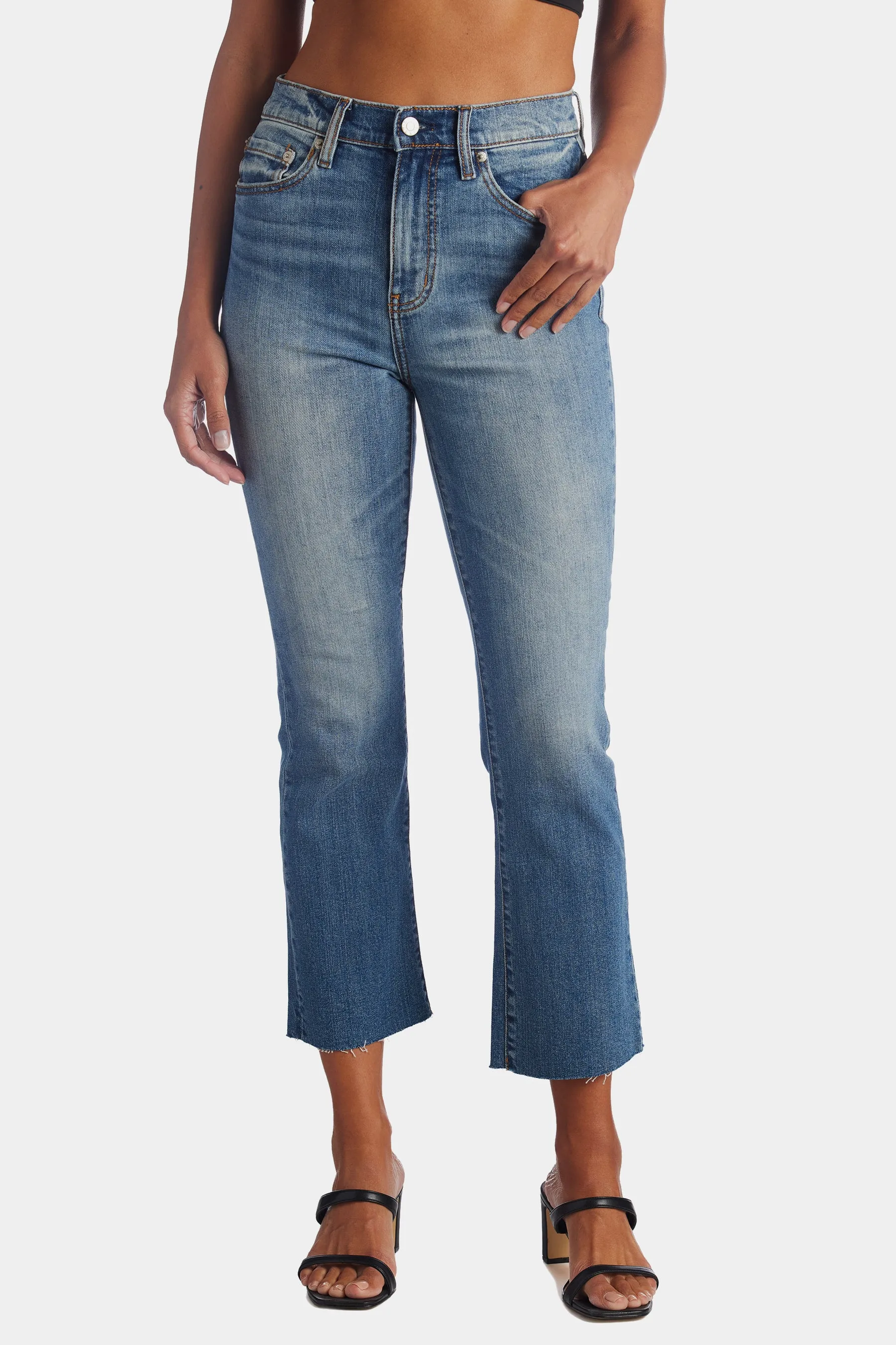 Shy Girl High Rise Crop Flare Leg Jeans sold by Lord & Taylor product image thumbnail 4