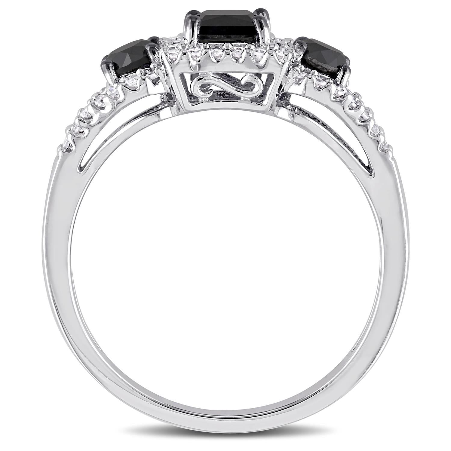 10k White Gold Black and White Diamond Ring sold by Lord & Taylor product image thumbnail 2