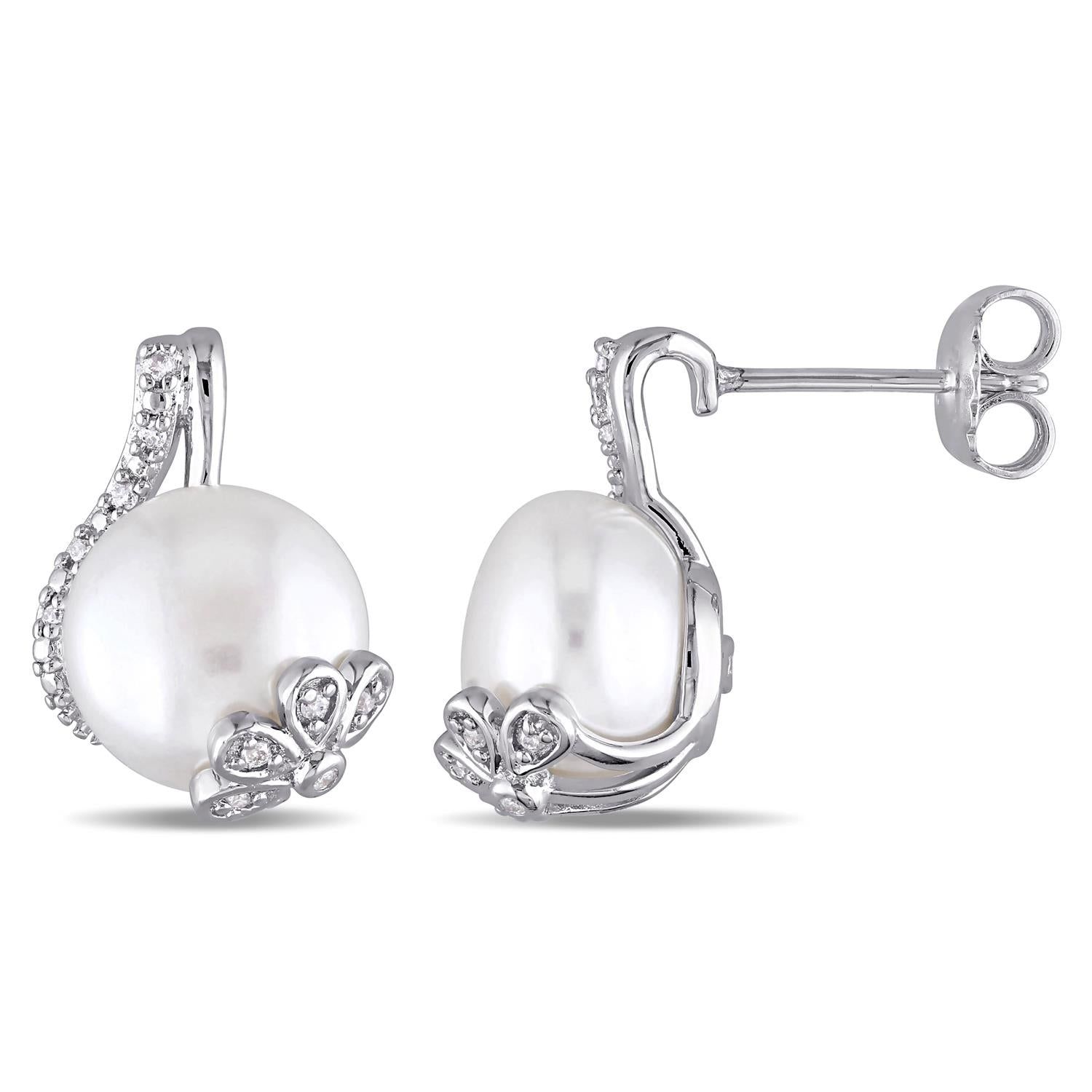 Cultured Freshwater Pearl and Diamond Earrings sold by Lord & Taylor product image thumbnail 5