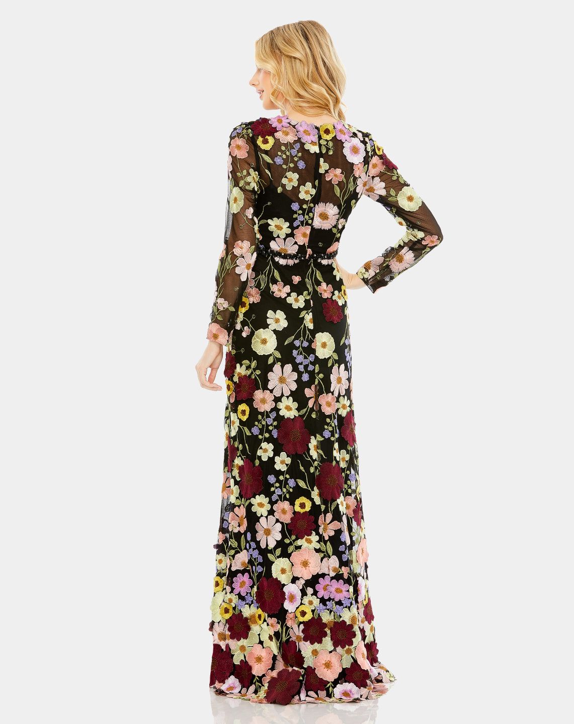 Embroidered Applique High Neck Trumpet Gown sold by Lord & Taylor product image thumbnail 2