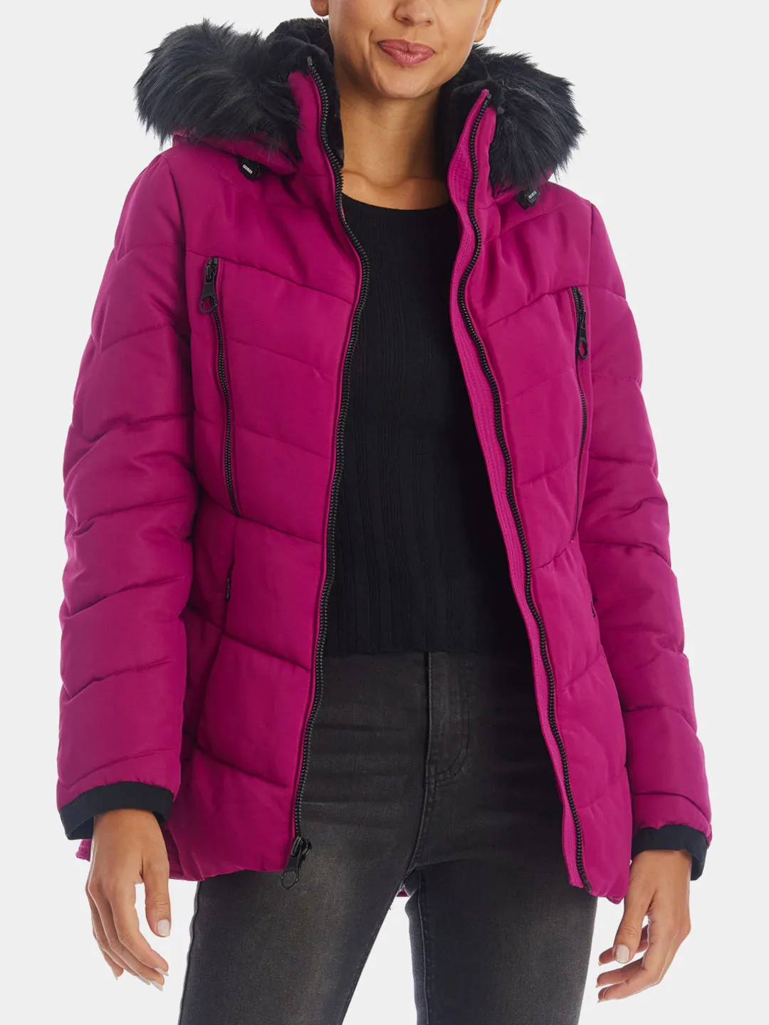 Removable Fur Hood Puffer Jacket sold by Lord & Taylor
