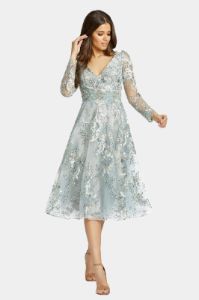 Embellished Illusion Long Sleeve A Line Dress sold by Lord & Taylor