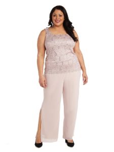 Sleeveless Lace Top, High Low Duster & Pant 3-Piece Set- Plus sold by Lord & Taylor