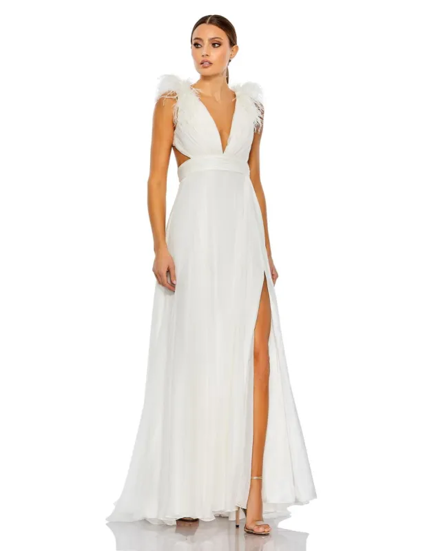 Ostrich Feather A Line Gown sold by Lord & Taylor