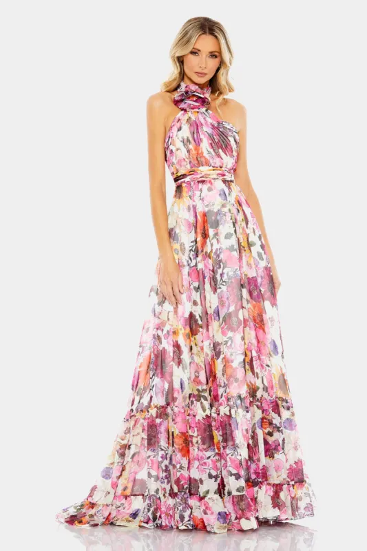 Sequined Striped One Shoulder Gown sold by Lord & Taylor