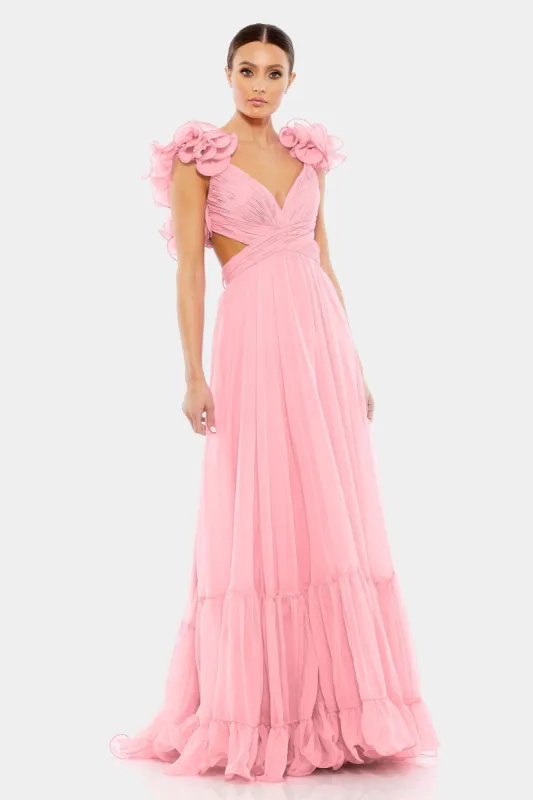 Mac Duggal Ruffle Tiered Cut-Out Chiffon Gown sold by Lord & Taylor