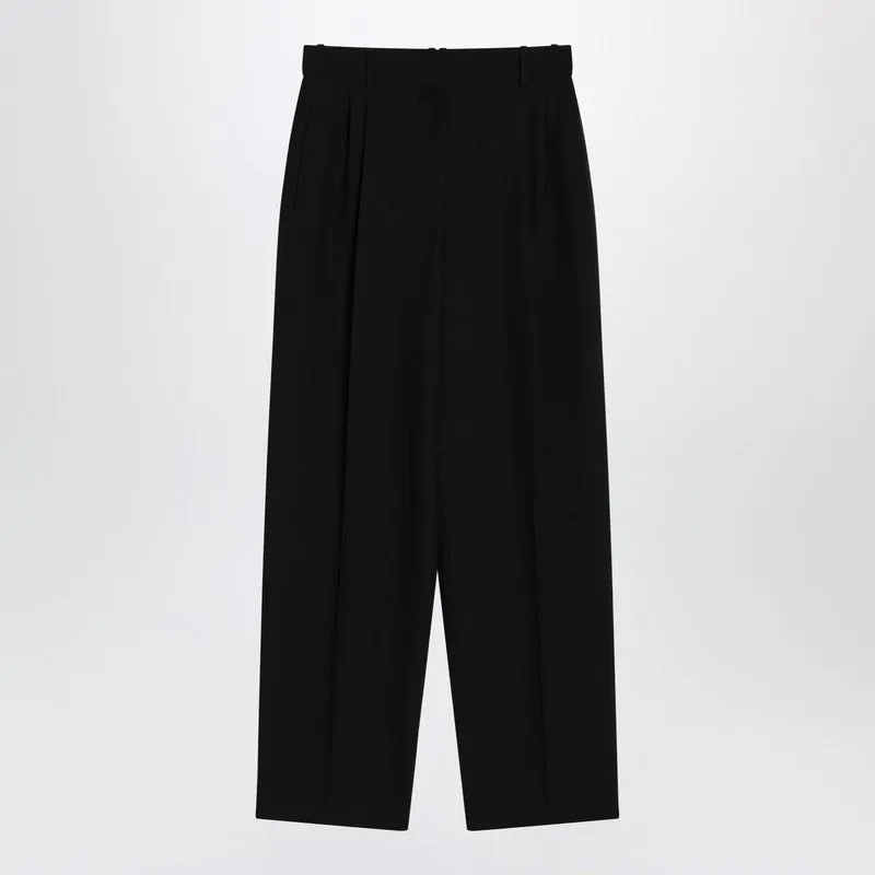 The Row Lilas trousers in black wool and linen sold by Lord & Taylor