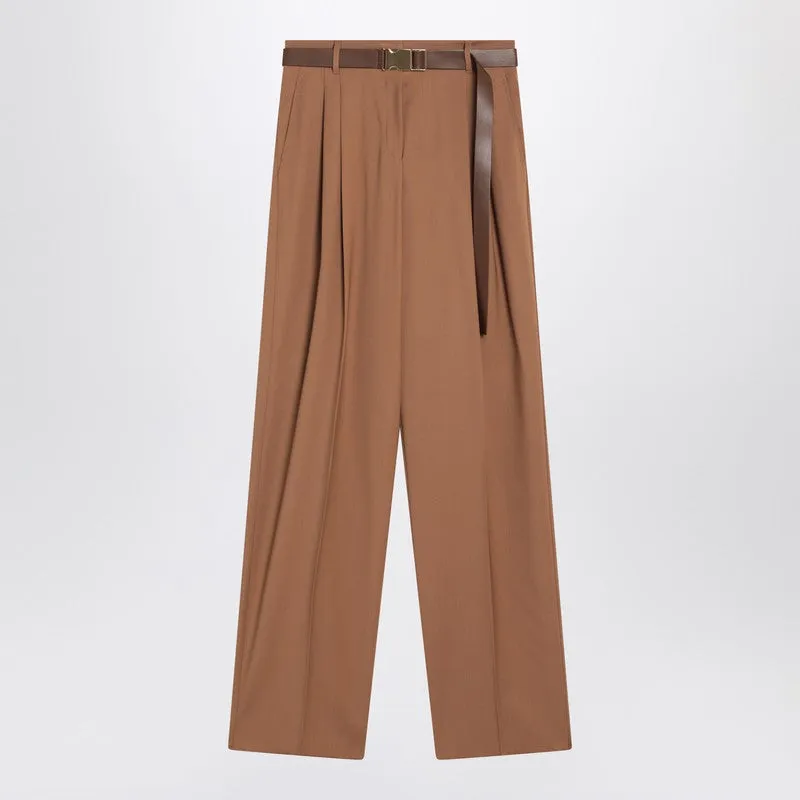 Max Mara Studio Hazelnut wool canvas trousers sold by Lord & Taylor