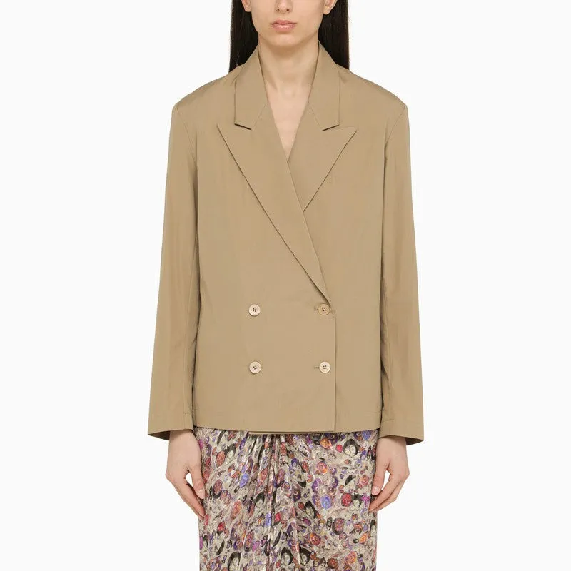 Dries Van Noten Beige double-breasted cotton jacket sold by Lord & Taylor
