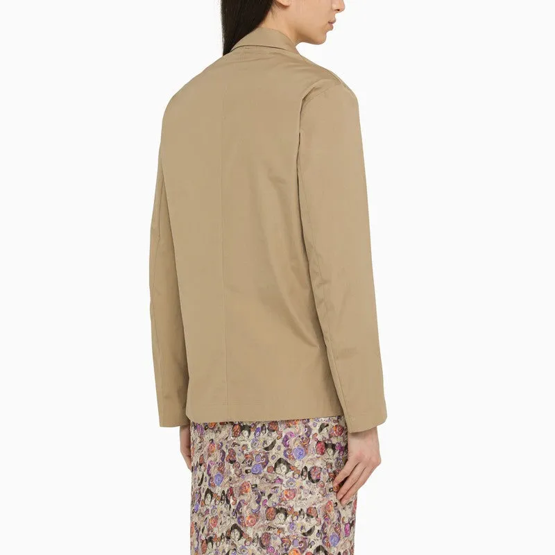 Dries Van Noten Beige double-breasted cotton jacket sold by Lord & Taylor product image thumbnail 2
